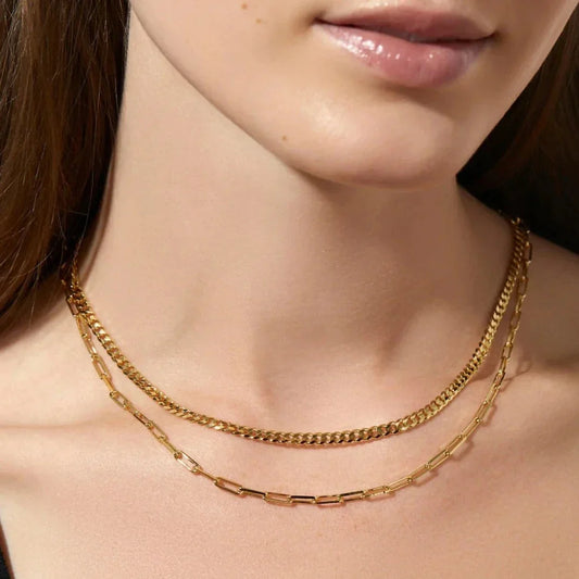 Necklace Roma Chain and Eslabones Rectangular Mix | Vallria