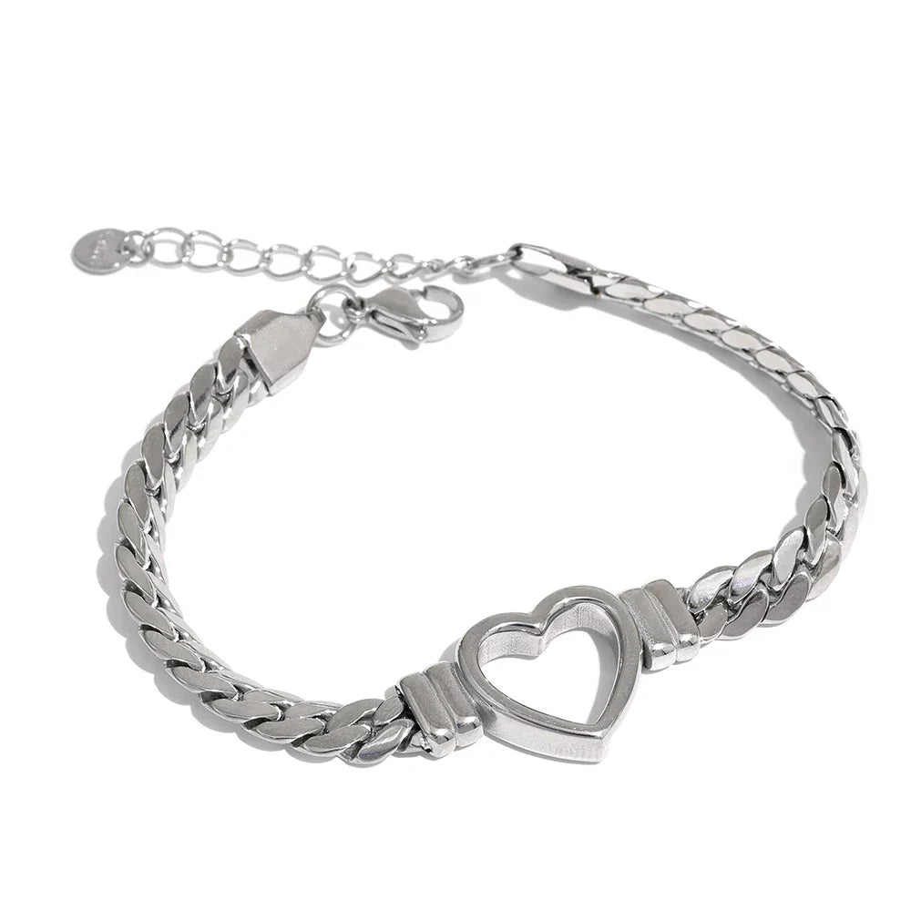 Heart with Chain Link Large Bracelet | Vallria