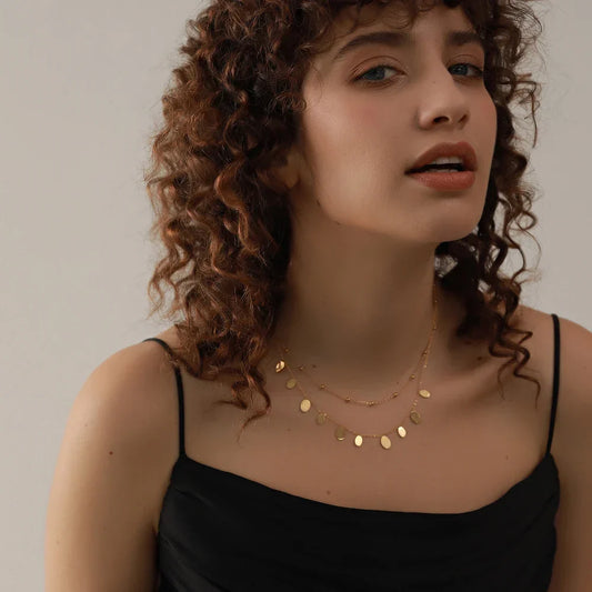 Necklace of Layers with Medallions and Mesh Mix | Vallria