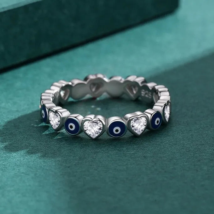 Evil Eye and Heart Ring | Vallria