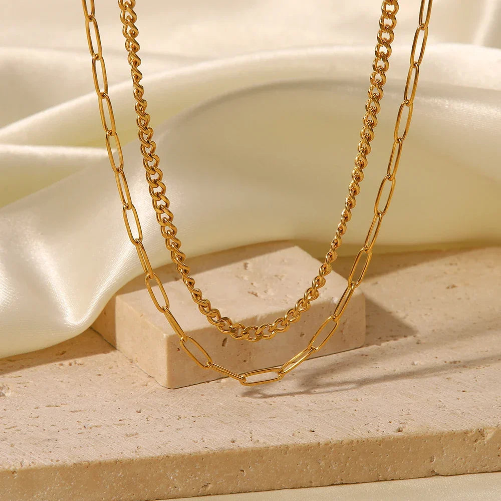 Necklace Roma Chain and Eslabones Rectangular Mix | Vallria