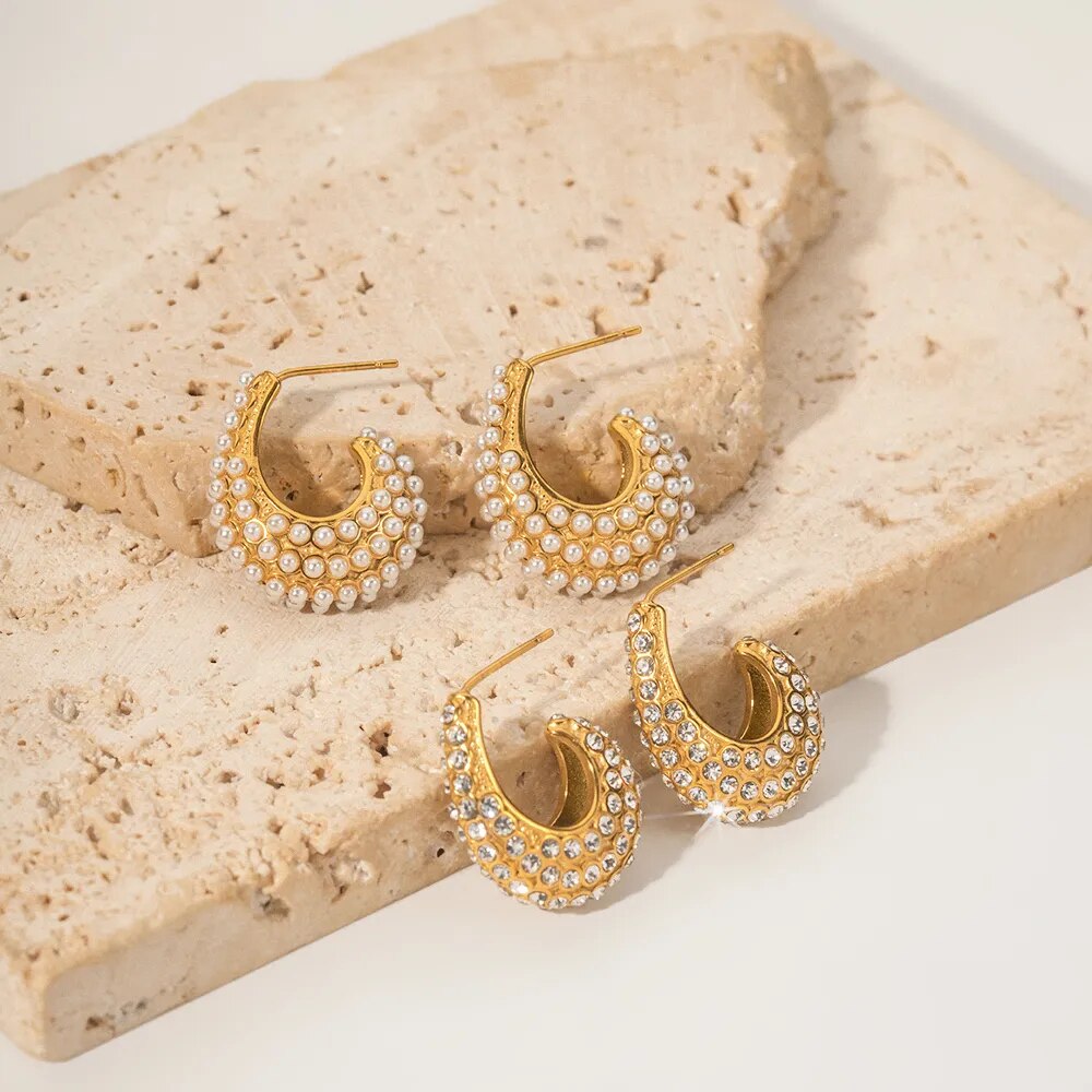 Hoop Medium with Pearls Harmony Earring | Vallria