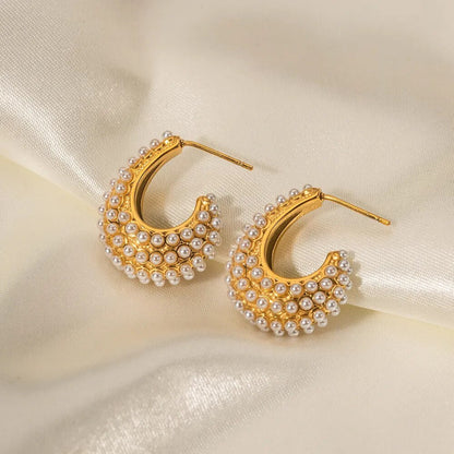 Hoop Medium with Pearls Harmony Earring | Vallria