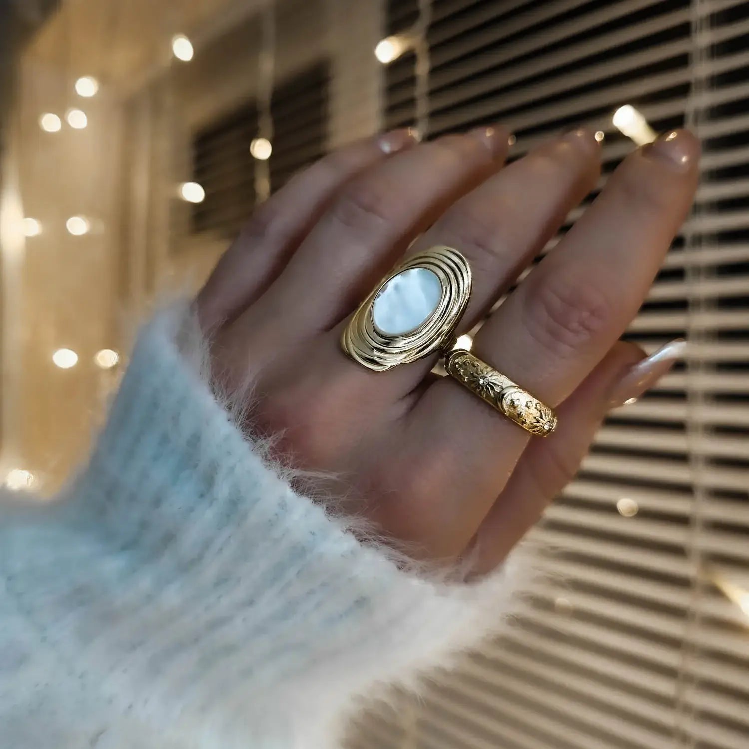 Celeste Sun and Moon Cubic Zirconia Ring | Vallria