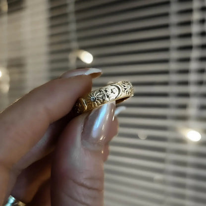 Celeste Sun and Moon Cubic Zirconia Ring | Vallria