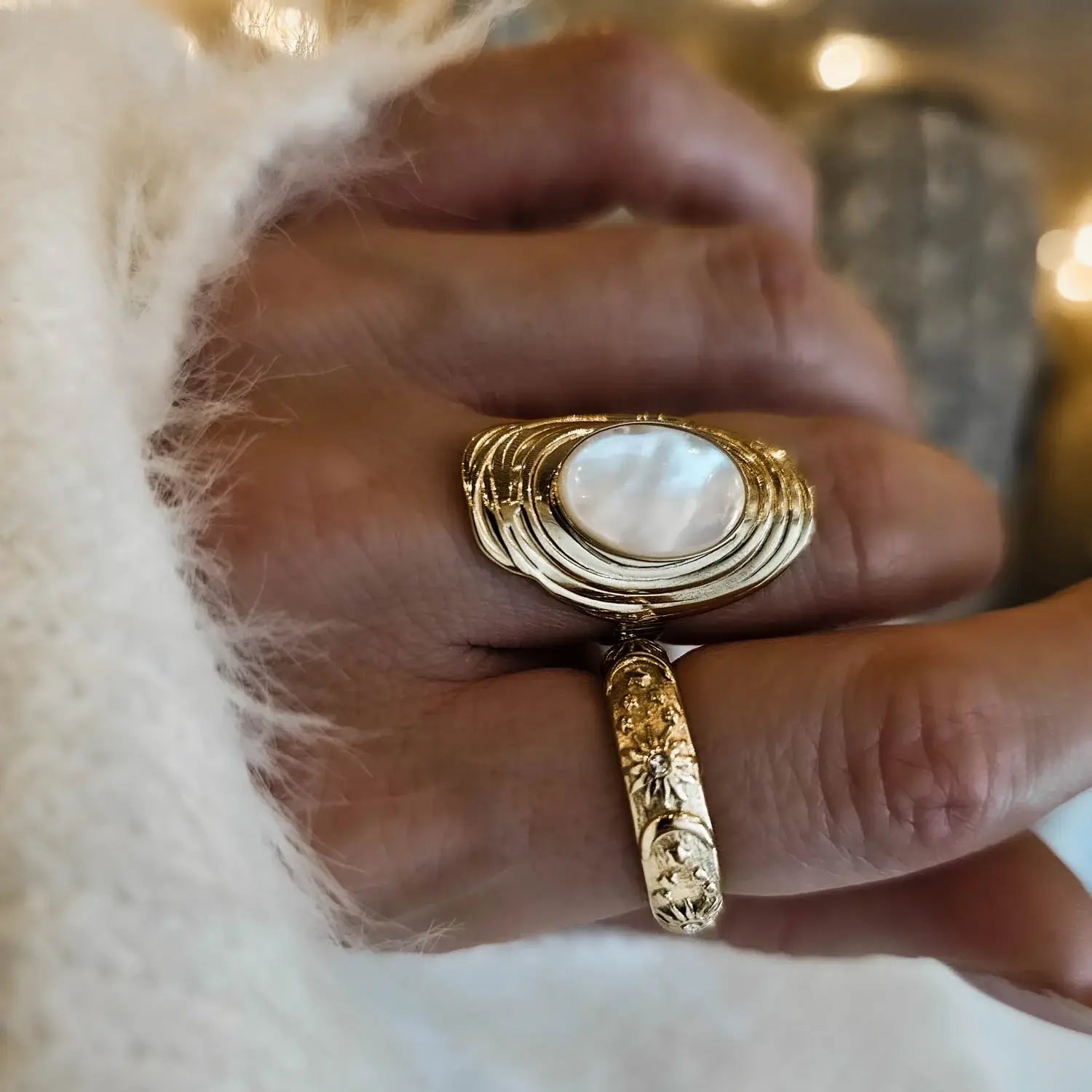 Celeste Sun and Moon Cubic Zirconia Ring | Vallria