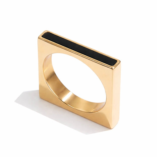Square Geometric Cesare Ring | Vallria