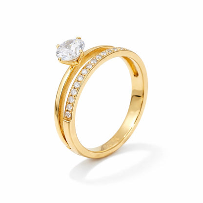 Double Studded Solitaire Ring | Vallria