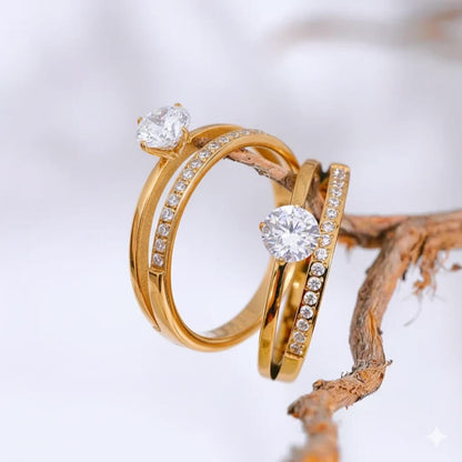 Double Studded Solitaire Ring | Vallria