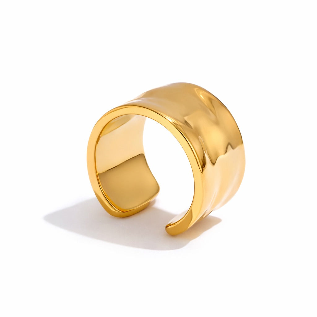 Sicily Texture Hammered Adjustable Ring | Vallria