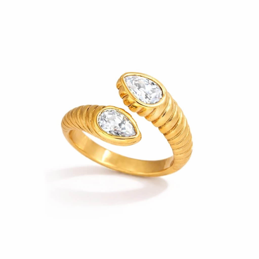 Snake Adjustable with Cubic Zirconia Ring | Vallria