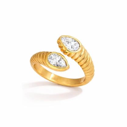 Snake Adjustable with Cubic Zirconia Ring | Vallria