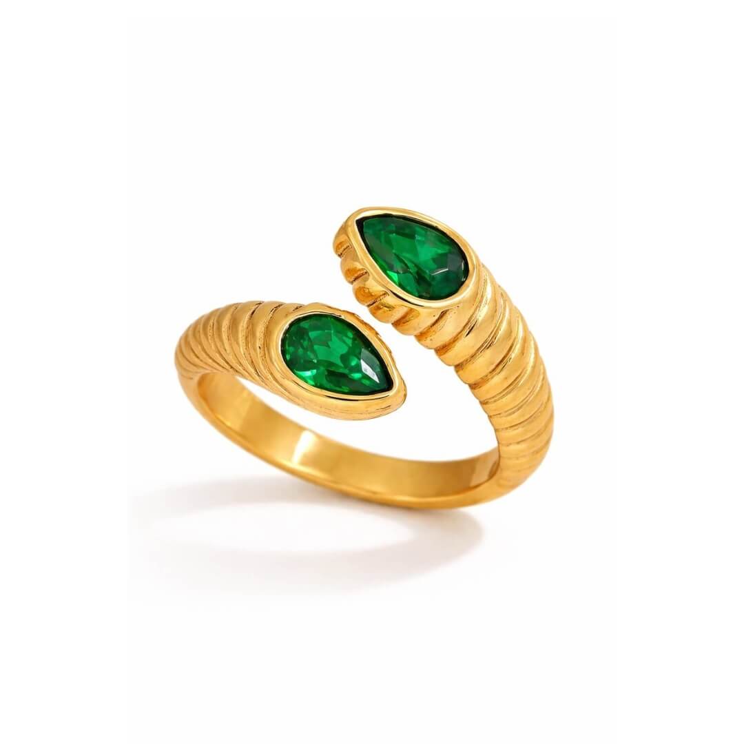 Snake Adjustable with Cubic Zirconia Ring | Vallria