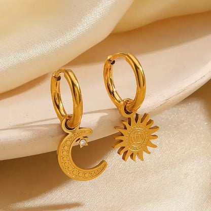 Hoop Sun and Moon Earring | Vallria