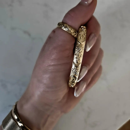 Celeste Sun and Moon with Crystals of Cubic Zirconia Bangle | Vallria