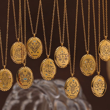 Constellations of Zodiac Medallion Necklace | Vallria