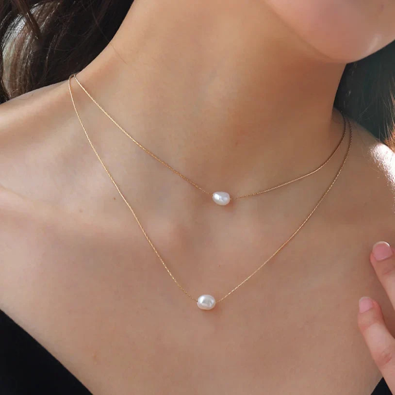 Pearl Two Layers Necklace | Vallria