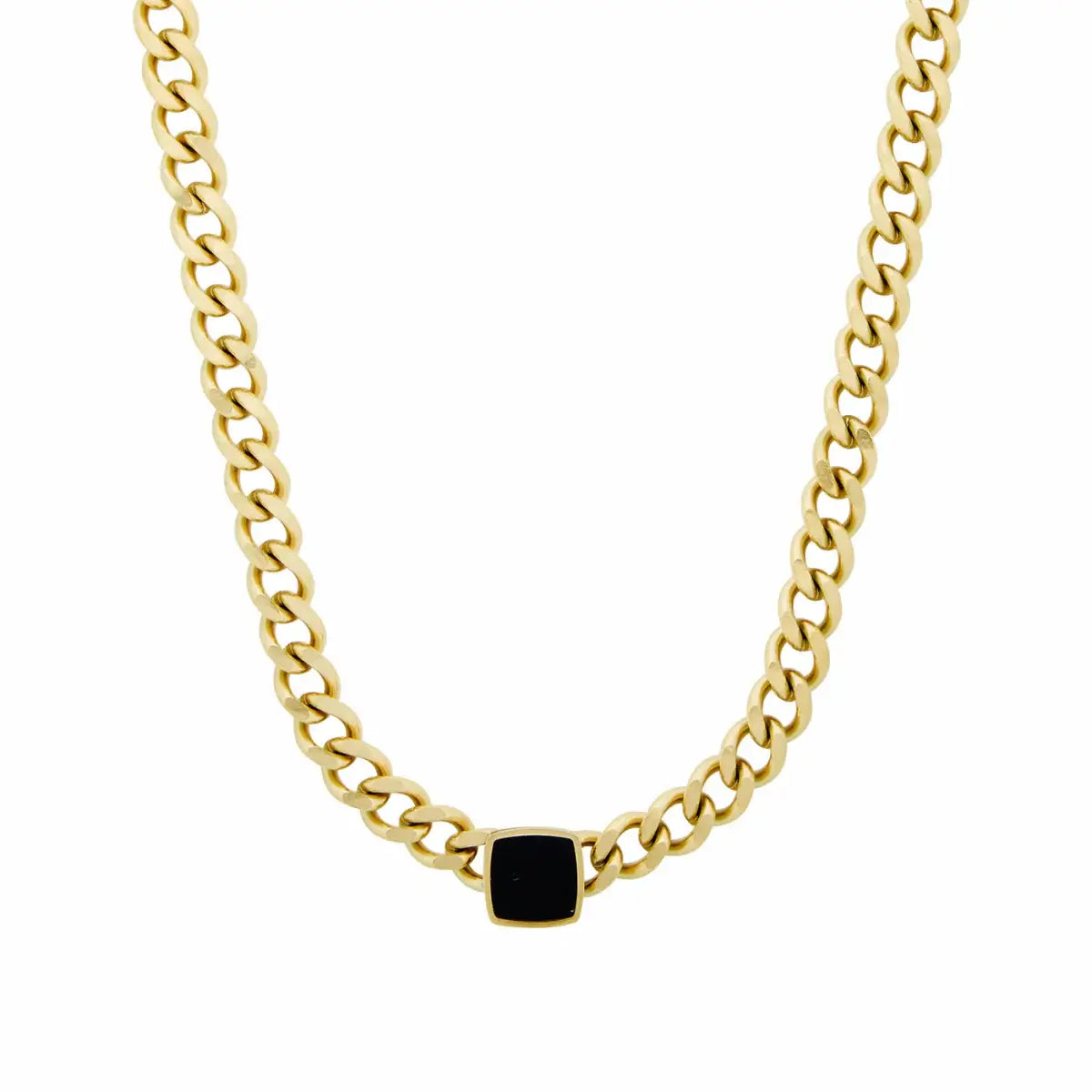 Chain Onyx Square Necklace | Vallria