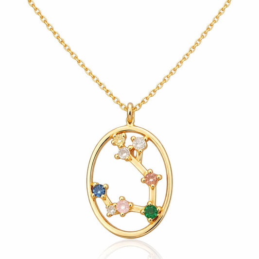 Constellations of Zodiac Zirconium Colorful Necklace | Vallria