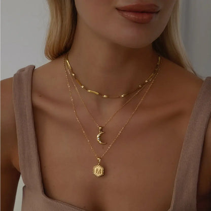 Moon Crescent of Cubic Zirconia Necklace | Vallria