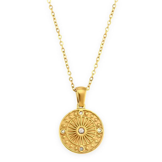 Sun with Cubic Zirconias Necklace | Vallria
