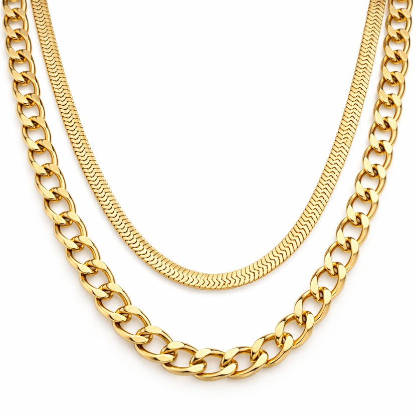 Layers of Mesh and Chain Necklace | Vallria