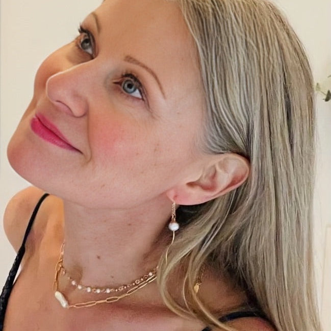 Pearl Rustic with Eslabones Necklace | Vallria