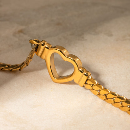 Heart with Chain Link Large Bracelet | Vallria