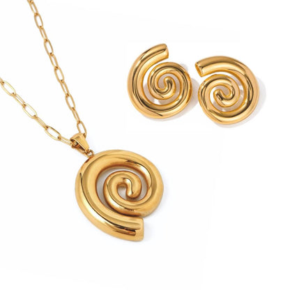 Spiral Chunky: Necklace + Earring Jewelry Set | Vallria