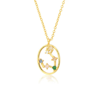 Constellations of Zodiac Zirconium Colorful Necklace | Vallria