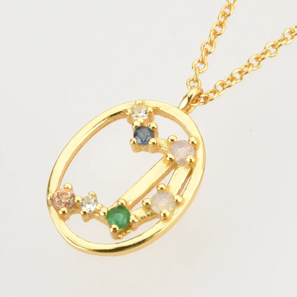 Constellations of Zodiac Zirconium Colorful Necklace | Vallria