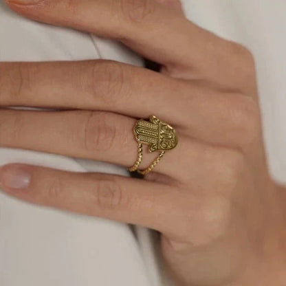 Hamsa Hand Ring | Vallria