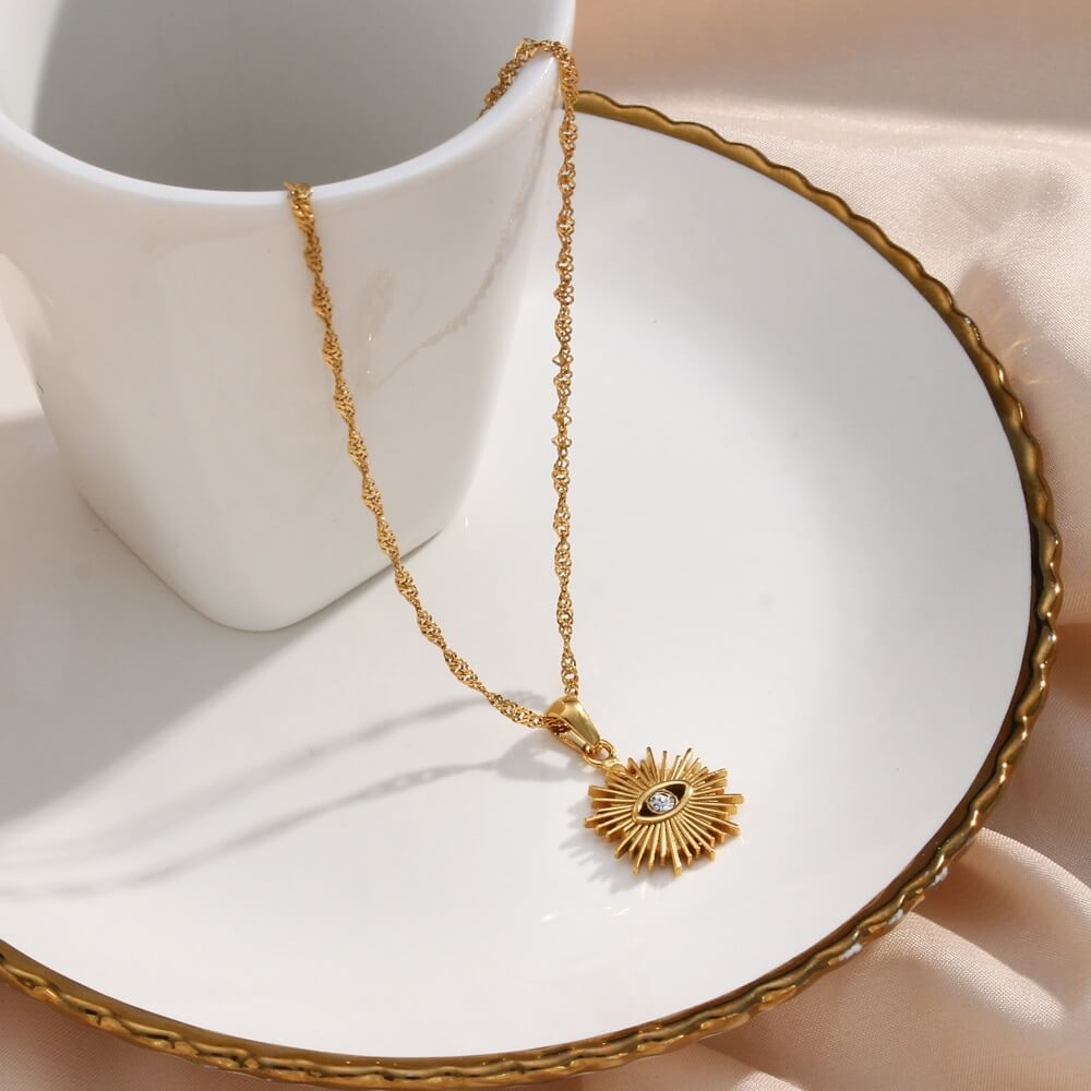 Occhio: Necklace + Ring Adjustable Jewelry Set | Vallria