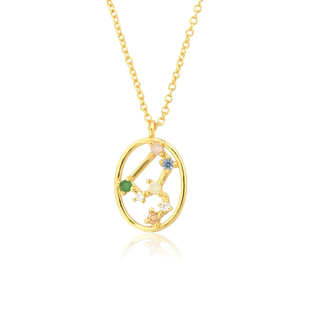 Constellations of Zodiac Zirconium Colorful Necklace | Vallria