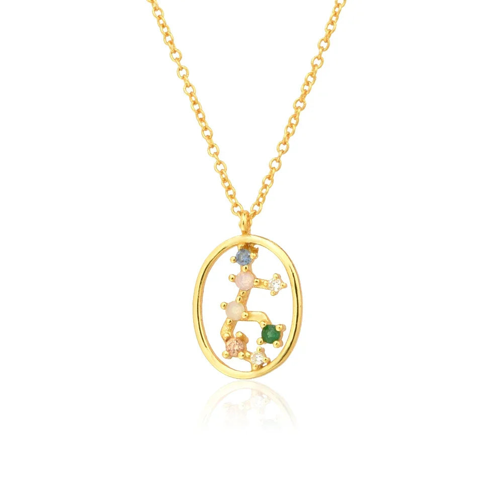 Constellations of Zodiac Zirconium Colorful Necklace | Vallria