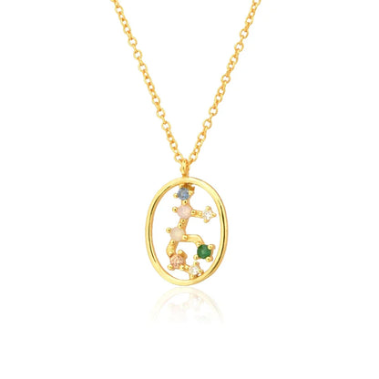 Constellations of Zodiac Zirconium Colorful Necklace | Vallria