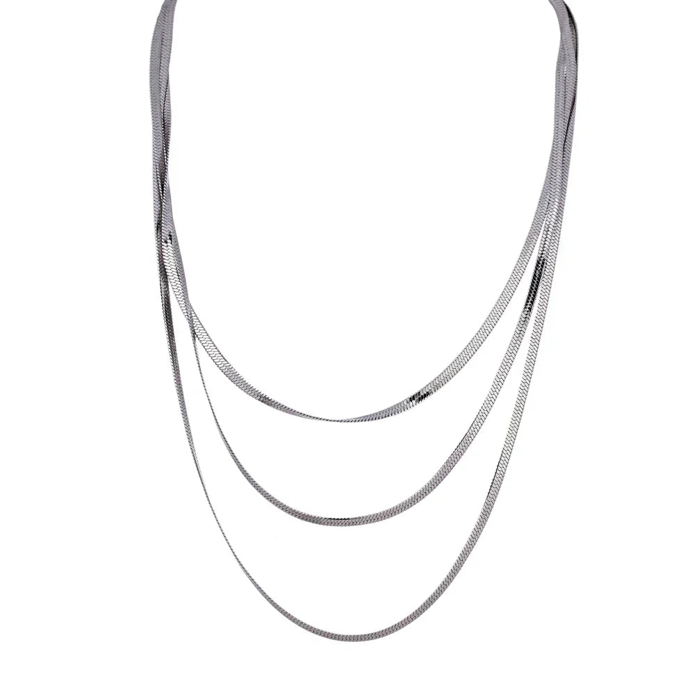 Mesh in Triple Layer Necklace | Vallria