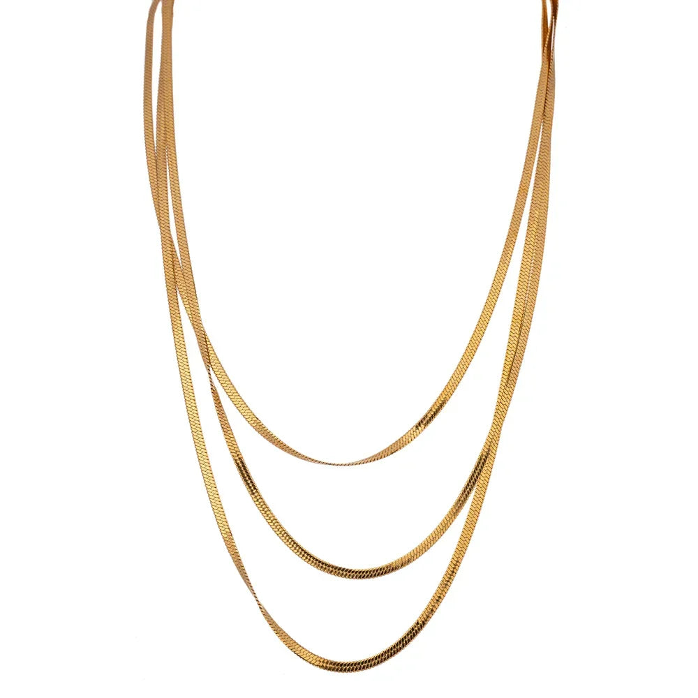 Mesh in Triple Layer Necklace | Vallria
