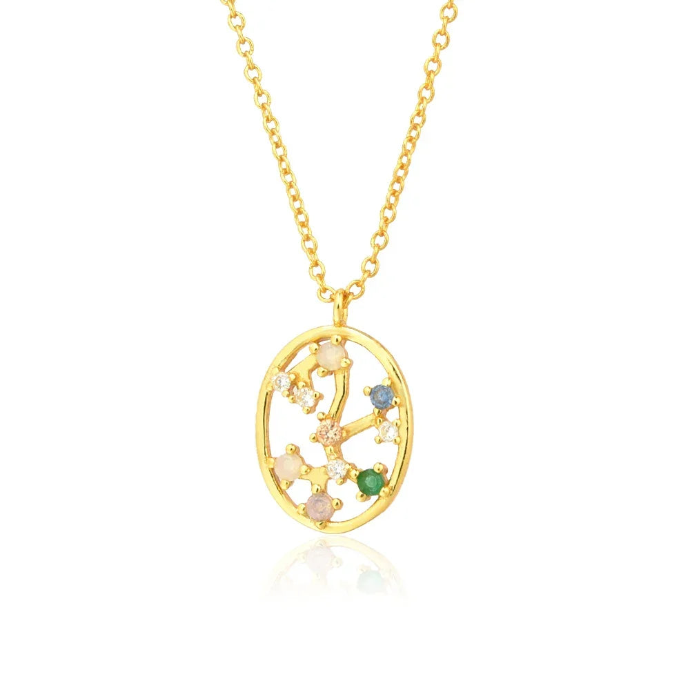 Constellations of Zodiac Zirconium Colorful Necklace | Vallria