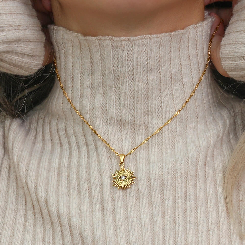 Occhio: Necklace + Ring Adjustable Jewelry Set | Vallria