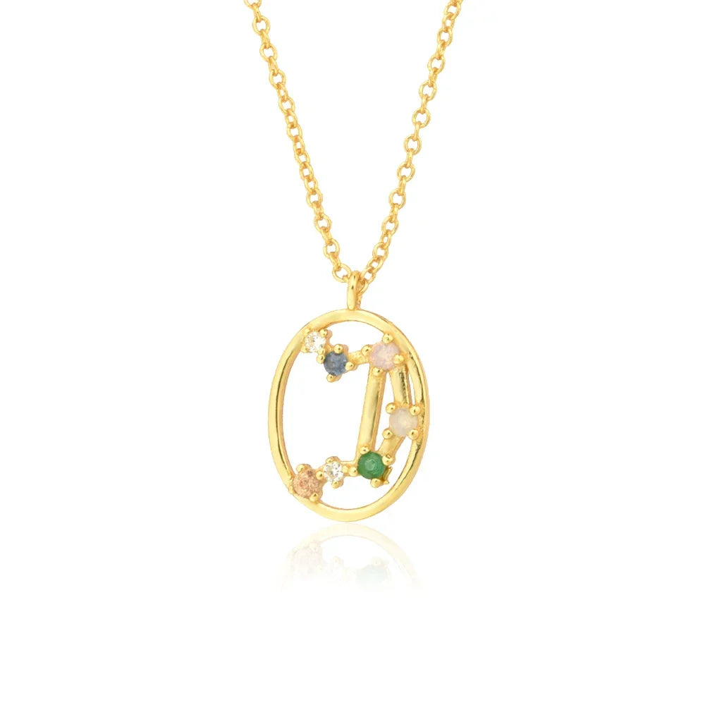 Constellations of Zodiac Zirconium Colorful Necklace | Vallria