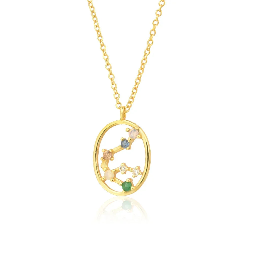 Constellations of Zodiac Zirconium Colorful Necklace | Vallria