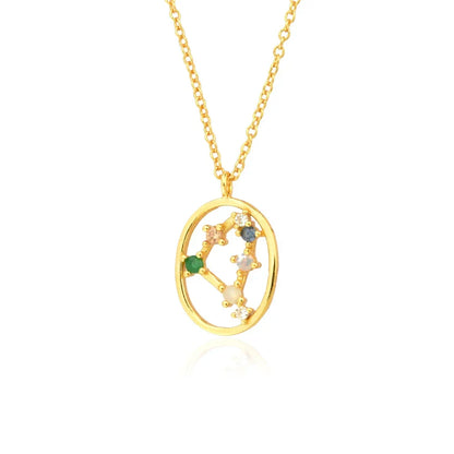Constellations of Zodiac Zirconium Colorful Necklace | Vallria