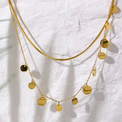 Necklace of Layers with Medallions and Mesh Mix | Vallria