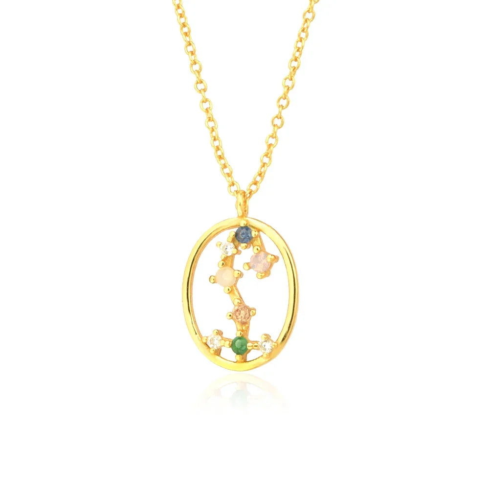 Constellations of Zodiac Zirconium Colorful Necklace | Vallria
