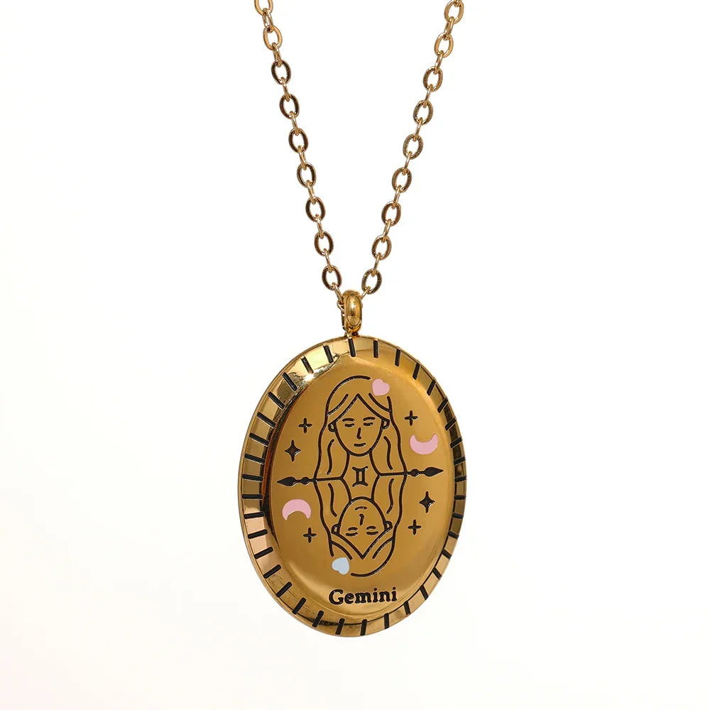 Constellations of Zodiac Medallion Necklace | Vallria