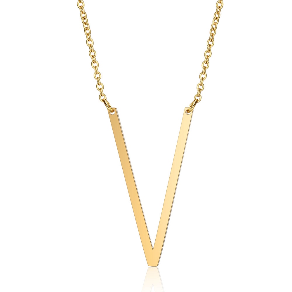 Letter Initial Large Necklace (18K Gold Plated)