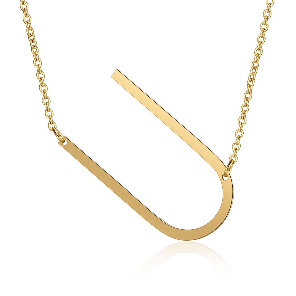 Letter Initial Large Necklace (18K Gold Plated)