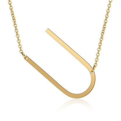 Letter Initial Large Necklace (18K Gold Plated)