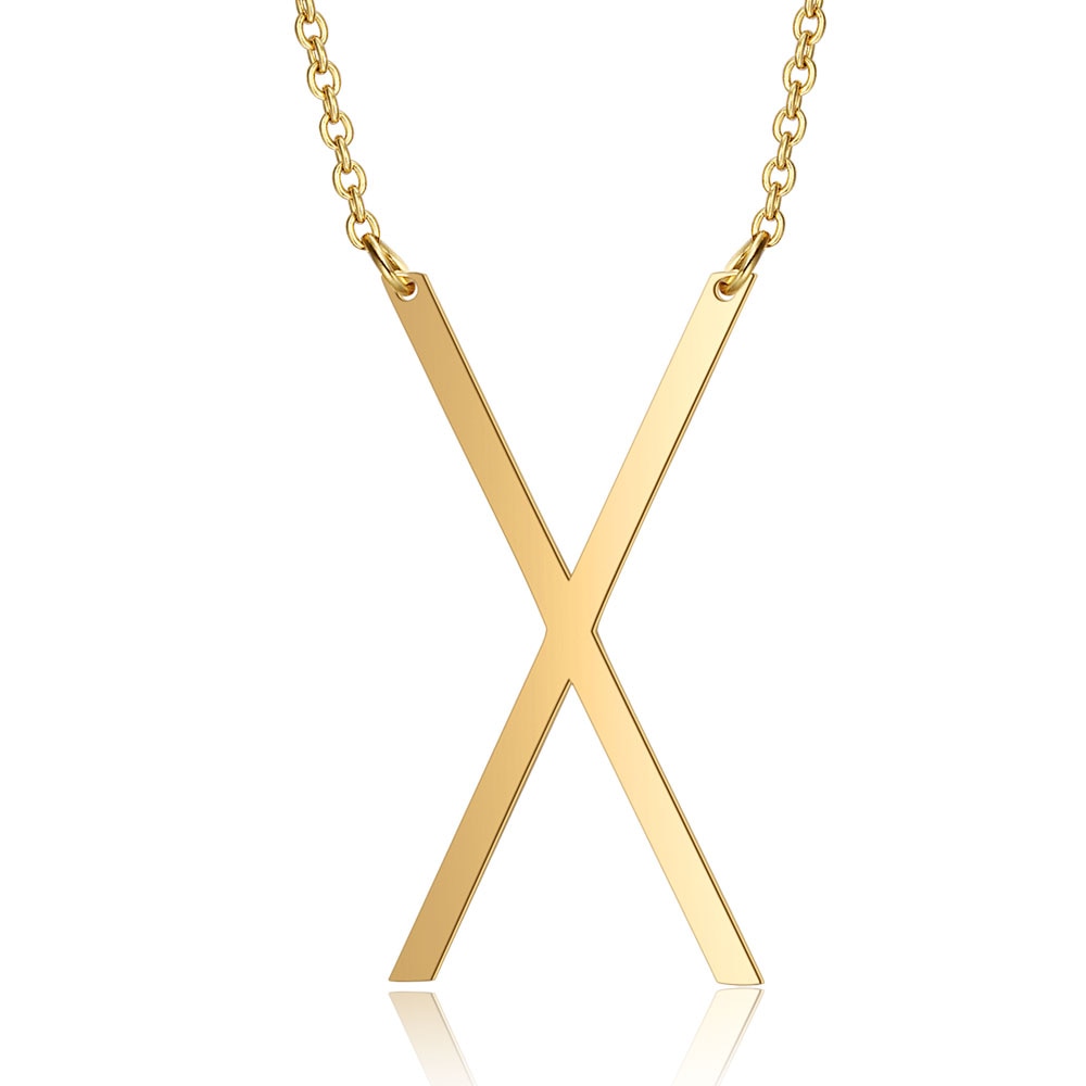 Letter Initial Large Necklace (18K Gold Plated)